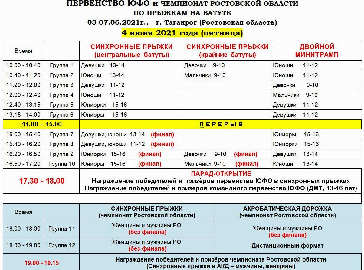 график 4 июня